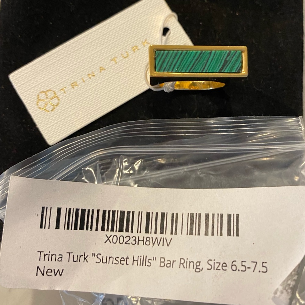 Trina Turk malachite ring size 7